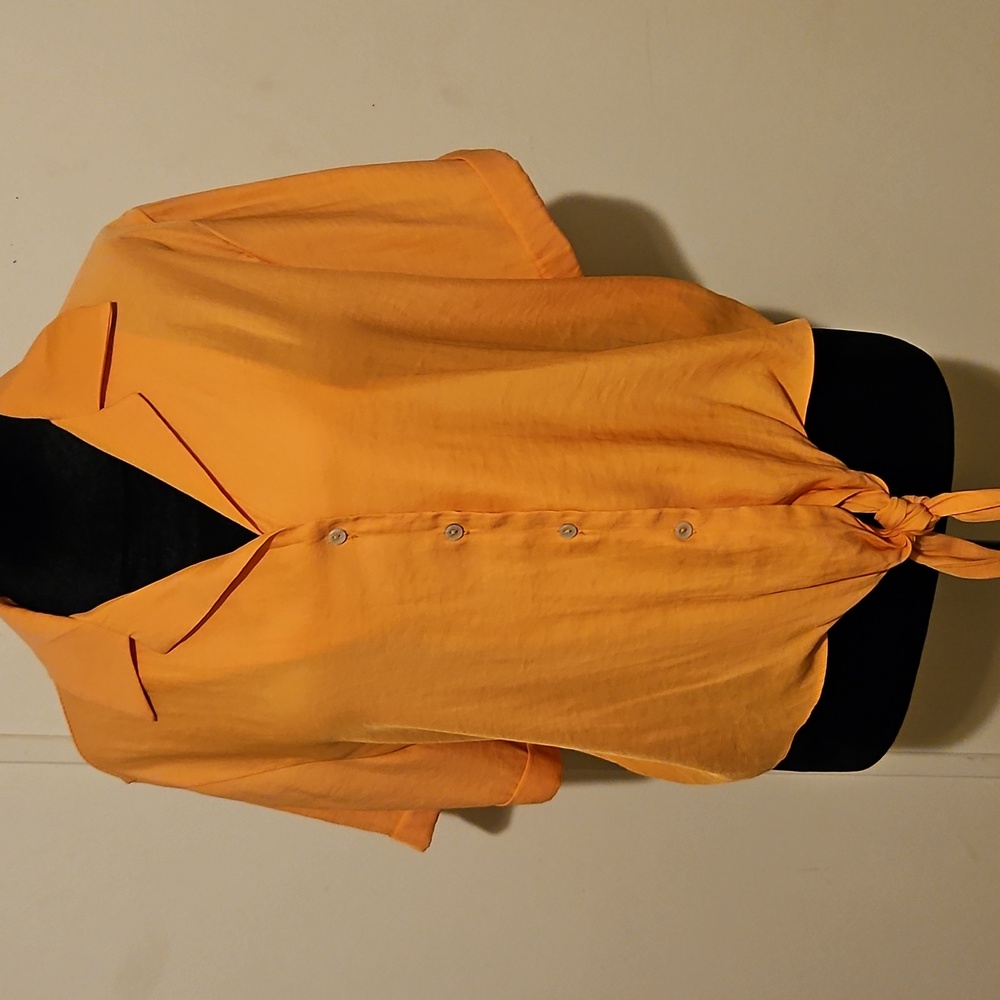 Joie Short Sleeve Button down Tie Waistline Blouse